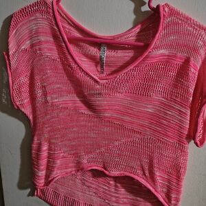 Pink Mesh Women Top